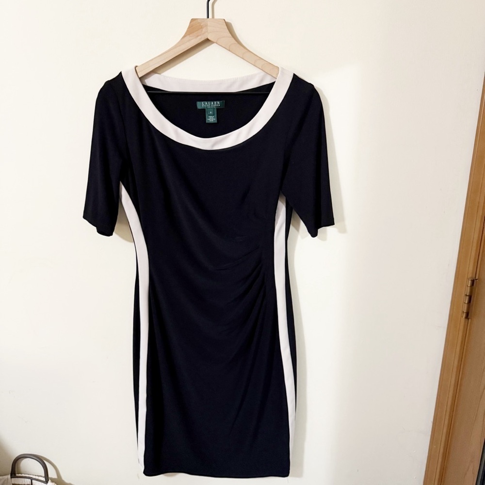 Lauren Ralph Lauren Vintage Womens Black Sheath Dress Size 8